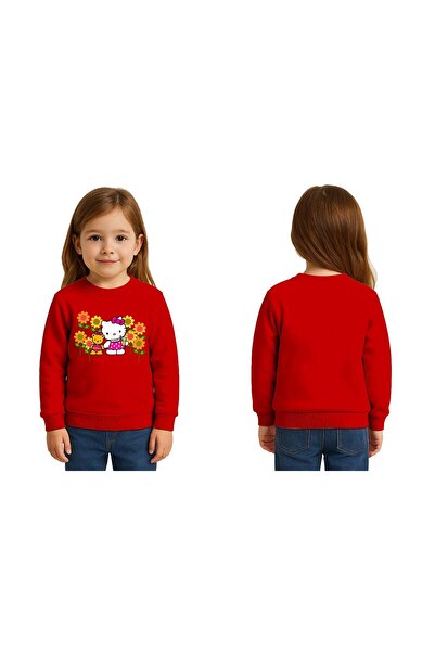 SEDİRLİ سويت شيرت للأطفال من الجنسين هيلو كيتي مطبوع مكون من 3 خيوط