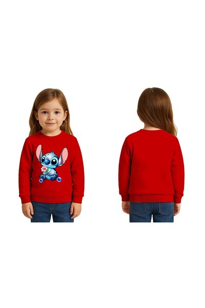 SEDİRLİ سويت شيرت للأطفال من الجنسين من ستيتش مطبوع بثلاثة خيوط