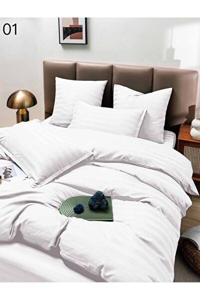 ANATOLIATEKSTILE Premium Damask Bed Linen, Elegant Set of 6 pieces, fitted sheet without elastic 230 x250