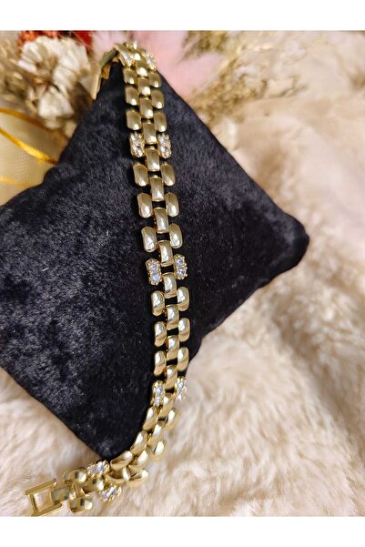 Tuel Modern Design Women's Bracelet with Steel Gold Detail