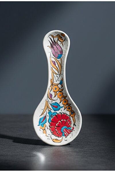 Artiser Luxury Hand-Painted Ceramic Spoon Rest, Premium Ceramic Spoon Rest - Handmade with Authentic Turkish Patterns