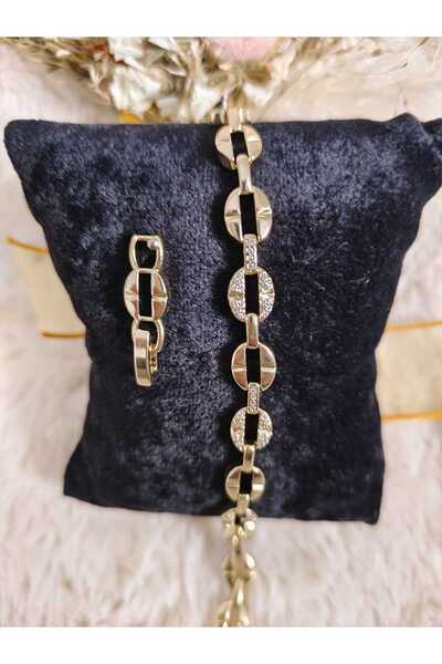 Tuel Gold Detailed Style Women's Steel Bracelet