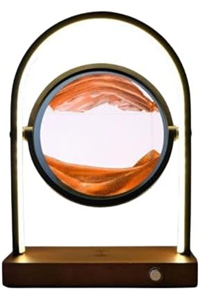 Generic 360° Rotatable Quicksand Sand Art with USB Charging, 3-Way Table Lamp