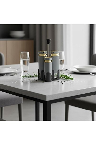 lya luxury طقم وعاء زيت وملح مكون من 4 قطع - 5 خيارات ألوان مختلفة - تفاصيل ذ...