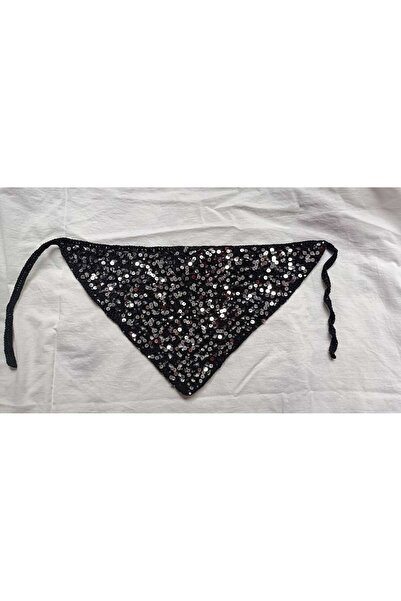 Kahvemavii Pullu Örgü Bandana