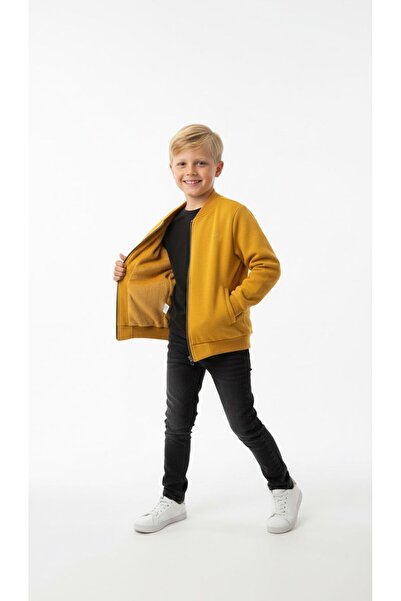 RBL COLLECTİON Erkek Çocuk Selanik Kumaş İçi Kürklü Fermuarlı Mont – Kışlık S...