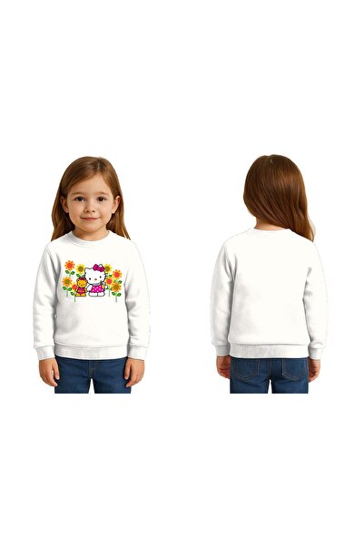 SEDİRLİ سويت شيرت للأطفال من الجنسين هيلو كيتي مطبوع مكون من 3 خيوط