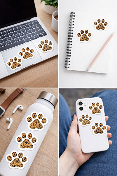 Limitless Design Leopard Pattern Paw Sticker Set 20X25 cm – Dog & Cat Paw Sti...