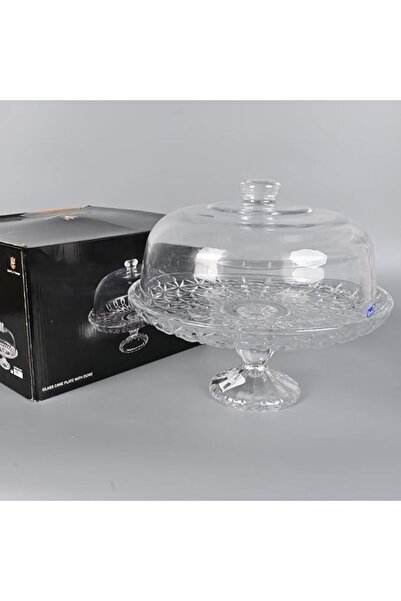 Generic Transparent Glass Serving Plate with Tight Lid 30 cm