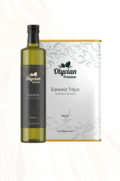Olyvian Gourmet Edremit 750 ml + Premium Edremit & Trilya 3 L Doğal Natürel S...