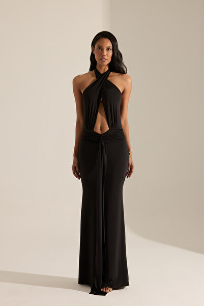 BETTY & SAM Silvia Siyah Uzun Elbise