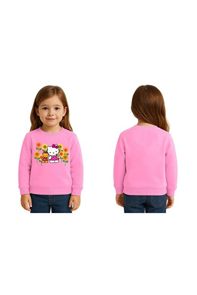 SEDİRLİ سويت شيرت للأطفال من الجنسين هيلو كيتي مطبوع مكون من 3 خيوط