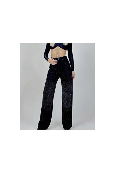 OEM BLACK JEANS WITH RHINESTONE2 - BLACK, L