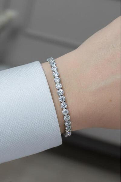 Valmont Accessories Zirkon Taşlı 4 mm Su Yolu Kadın Bileklik