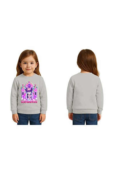 SEDİRLİ Unisex Kuromi Printed Children's Swaetshirt 3 Thread Raster