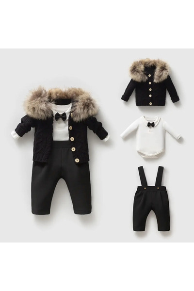 Nipperland ERKEK BEBEK 3-6-9-12 AY KÜRKLÜ TRİKO TAKIM