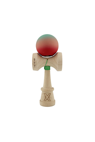 Berbis Kendama X Originala, Verde, Cupe Mari King Size, Rubber Grip, Gaura in...