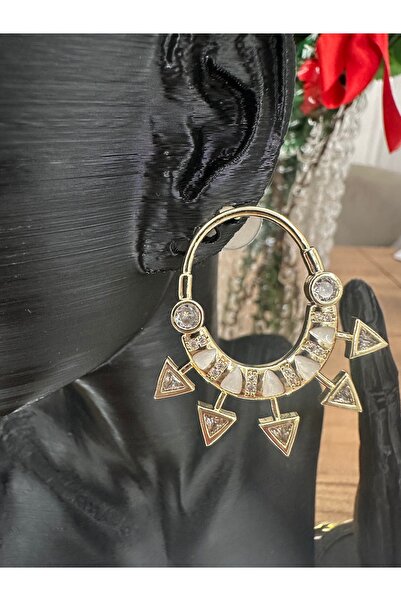 Genel Markalar Kadın Zirkon Taşlı Ok Model Oval Küpe
