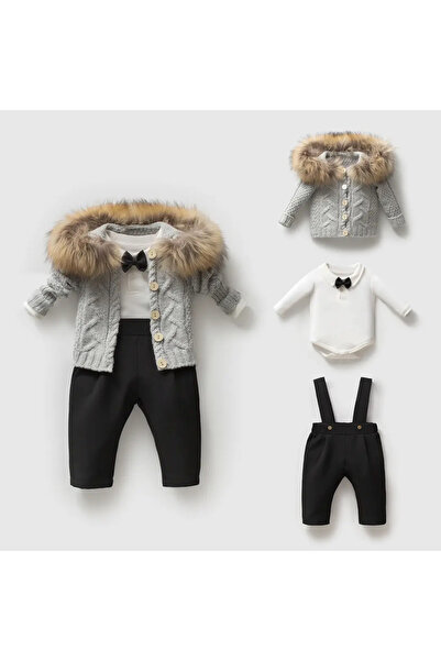 Nipperland ERKEK BEBEK 3-6-9-12 AY KÜRKLÜ TRİKO TAKIM