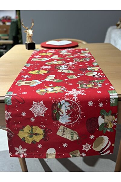 DÜŞLER EV TEKSTİLİ Black Christmas Patterned Runner