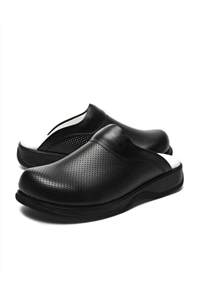 BLUMSABOTERLİK Men's Comfortable Orthopedic Closed-Front Sabo Model Slippers for Home and Kitchen