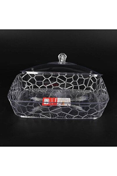 Generic Rectangular Acrylic Serving Plate with Transparent Lid