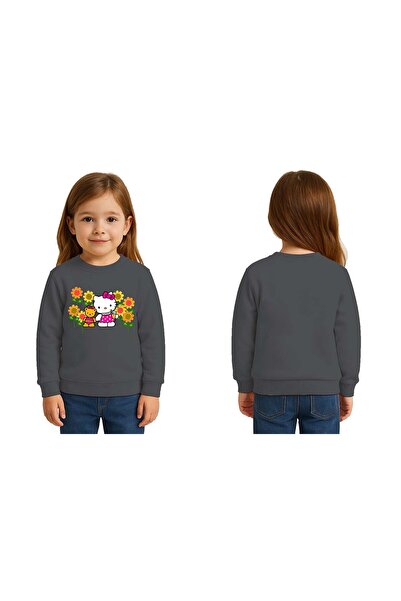 SEDİRLİ Унисекс детска блуза с принт Hello Kitty и 3-нишка ребра