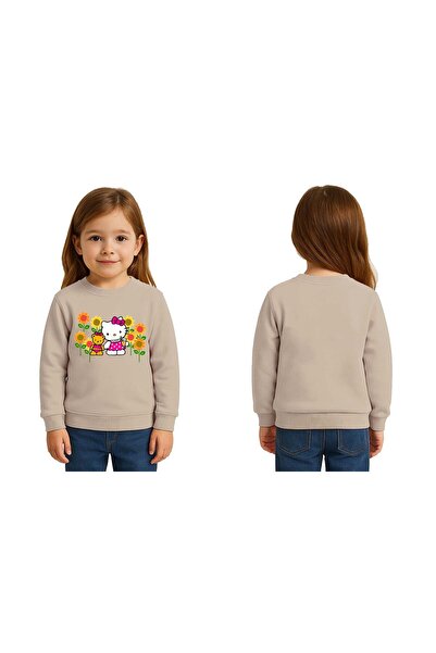 SEDİRLİ سويت شيرت للأطفال من الجنسين هيلو كيتي مطبوع مكون من 3 خيوط