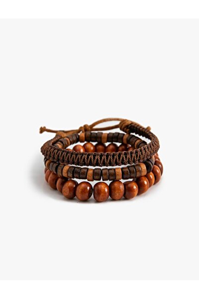 Koton Men's Bracelet Set of 3 Wooden Beaded
