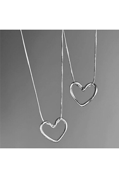 LENTE AKSESUAR Women's Steel Knot Heart Necklace - Minimalist Interlocking He...