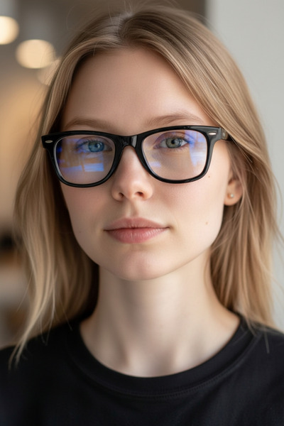 HabeQ Wayfarer Blue Light Protective Optical Compatible Glasses Replaceable Eyewear Women