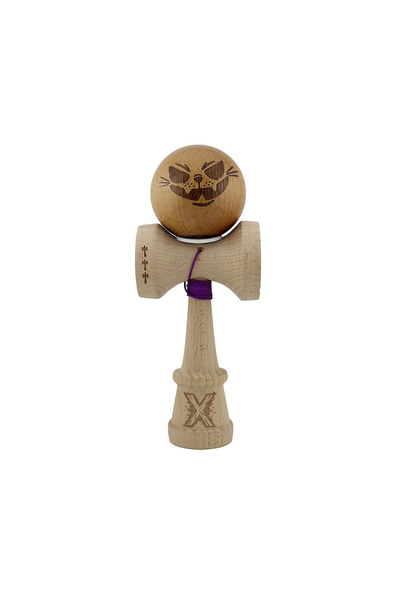 Berbis Kendama X Original, Crazy Cat, King Size Large Cups, Super Sticky, Hole in Base, Bearing, 55cm String