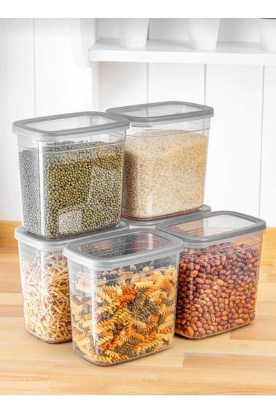 EBA HOME 6 Pieces 12 Parts Rectangular 2 Liter Food Legume Storage Container Set 20 Pieces Labels Gift