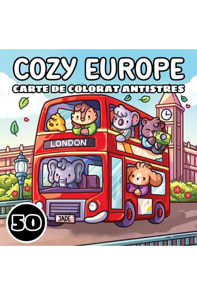 COZY Coloring book, 50 illustrations Europe, A4, Antistress