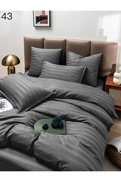 ANATOLIATEKSTILE Premium Damask Bed Linen, Elegant Set of 6 pieces, fitted sheet without elastic 230 x250