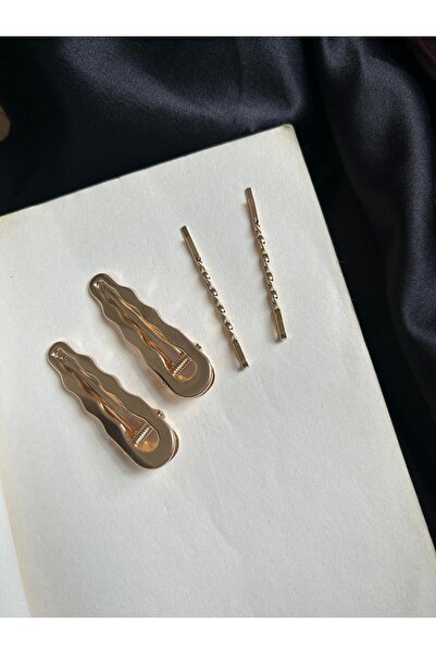 RA ATELİER 2’Lİ METAL ÇIT ÇIT TOKA ,1 ADET BONCUK DETAYLI METAL KLİPSLİ TOKA,...
