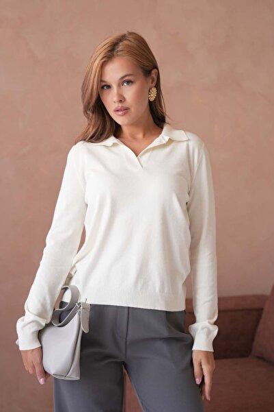 mysimy Shirt Collar Knitwear Pullover