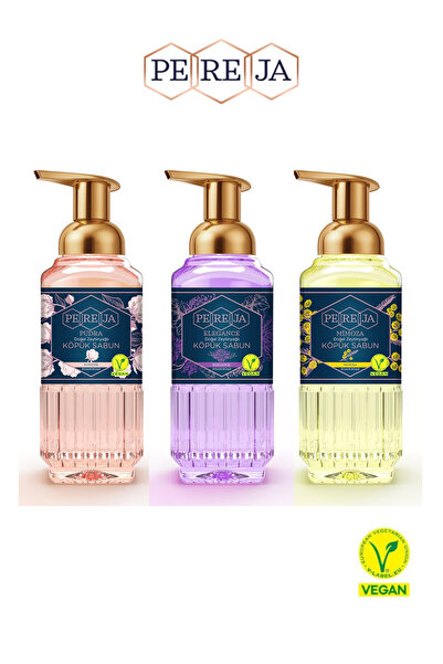 Pereja صابون رغوي 3x500 مل نباتي |   بودرة، أناقة، ميموزا