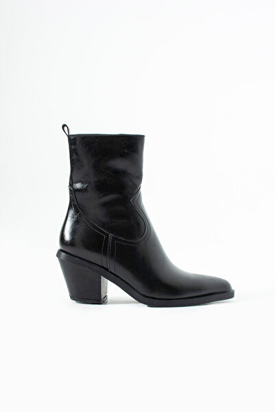 Sira Official Roby Siyah Rustik Topuklu Kovboy Bot