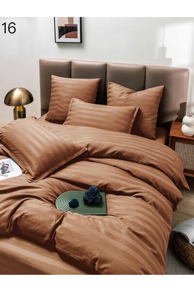 ANATOLIATEKSTILE Premium Damask Bed Linen, Elegant 6-piece Set, Fitted Sheet