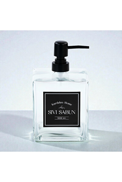 KRD Home Authentic Glass Liquid Soap Dispenser, Decorative, 1000 ml