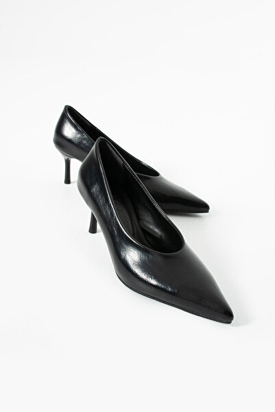 Sira Official Roxy Siyah Rustik Stiletto Topuklu Ayakkabı