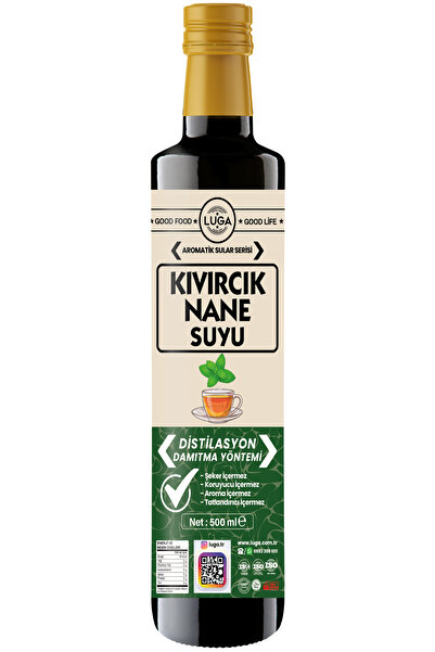 Luga Kıvırcık Nane Suyu 500 ml - Damıtılmış Distilasyon, % 100 Saf ve Doğal, ...