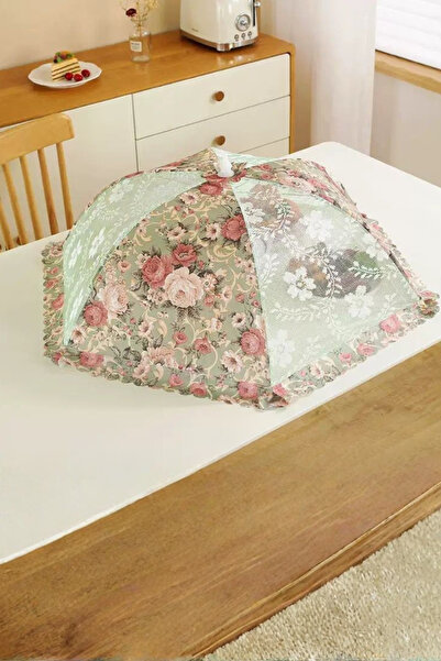 Generic Stylish floral pattern food cover with a protective mesh – perfect for everyday meals
