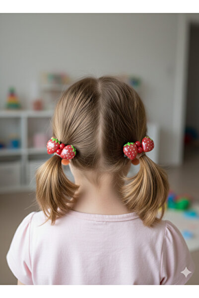 LİA CLİPS CO ÇOCUK SAÇ TOKASI-ÇİLEKLİ LASTİK TOKA