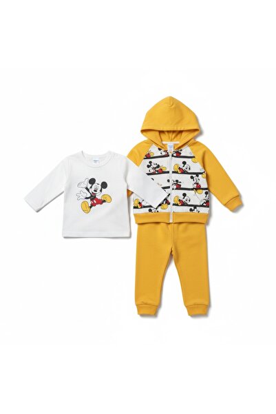 SeaBubbles Mickey Cardigan Baby Boy Top and Bottom Set 3-Piece Set