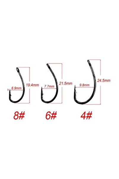 Hirisi Tackle Set of 10 M&F No.8 Curve Shank hooks for carp/crucian carp