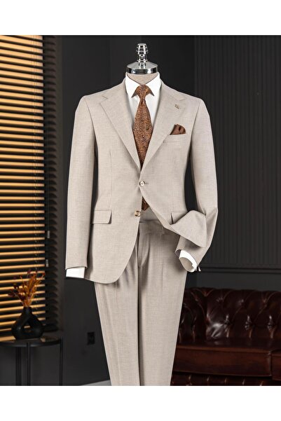 TerziAdemAltun Italian Style S Slim Fit Mono Lapel Jacket Pants Suit Gray T14762