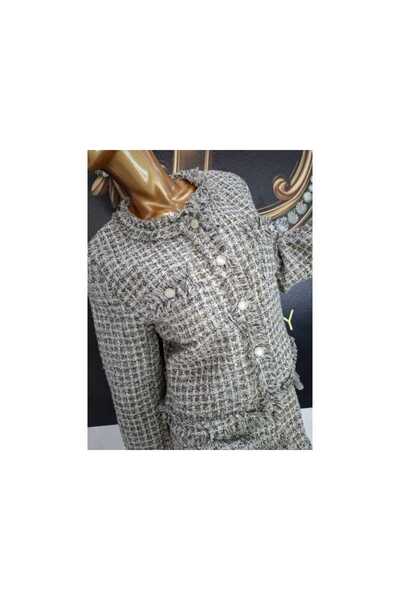 OEM GOLDEN THREAD FABRIC SUIT - GRAY, M/L