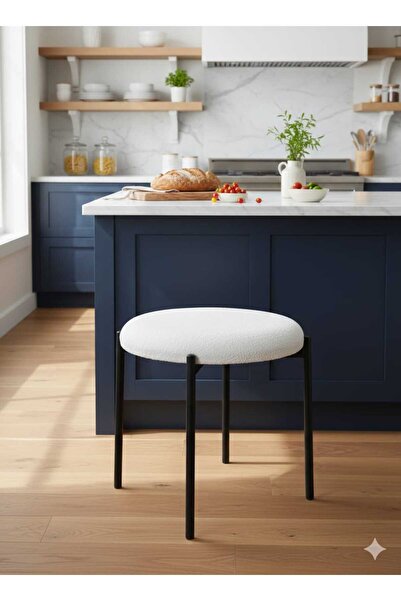 Orta Metal Tasarım mutfak sandalye pufu salon dresuar ayakkabılık pufu dekora...